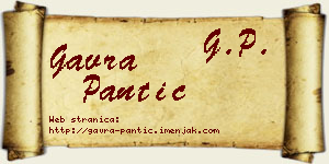 Gavra Pantić vizit kartica